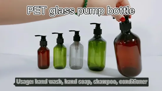 アンバーグレーの高級環境に優しいハンドソープボディウォッシュペットプラスチックポンプシャンプーとコンディショナーボトルポンプ付き